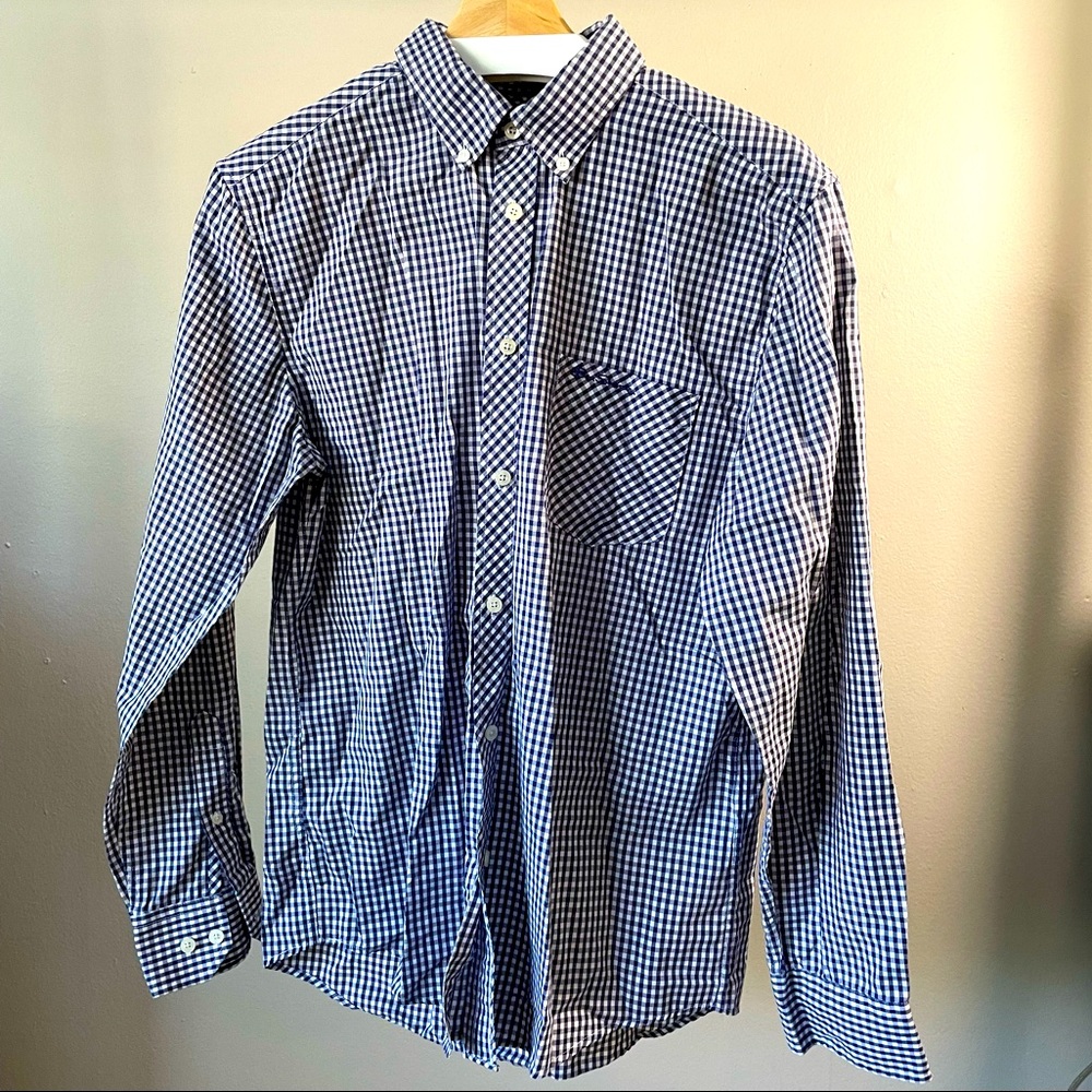 Navy Gingham Check Ben Sherman Long Sleeve Shirt